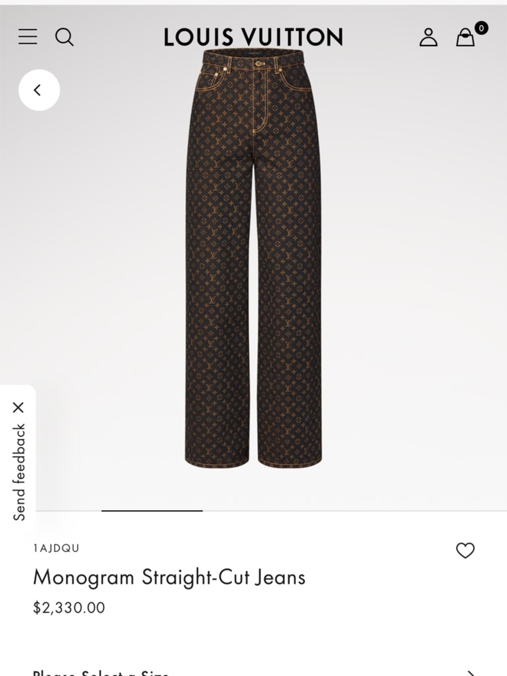Louis Vuitton Monogram Wide-Leg Jeans - Brown with Gold Monogram